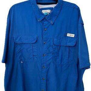 Magellan Outdoors Men's Royal Blue Short Sleeve Button-Down Shirt